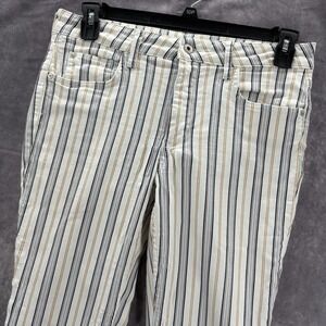 Anthropologie Striped Boot Cut Jeans in Cream, Navy & Tan
